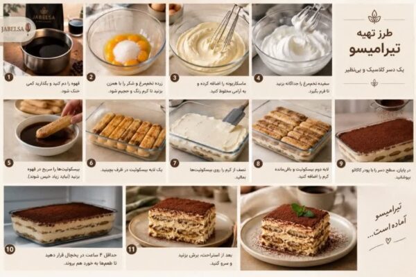 طرز تهیه تیرامیسو با قهوه